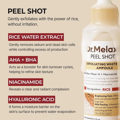 Dr. Melaxin Peel Shot Exfoliant White Rice Ampoule