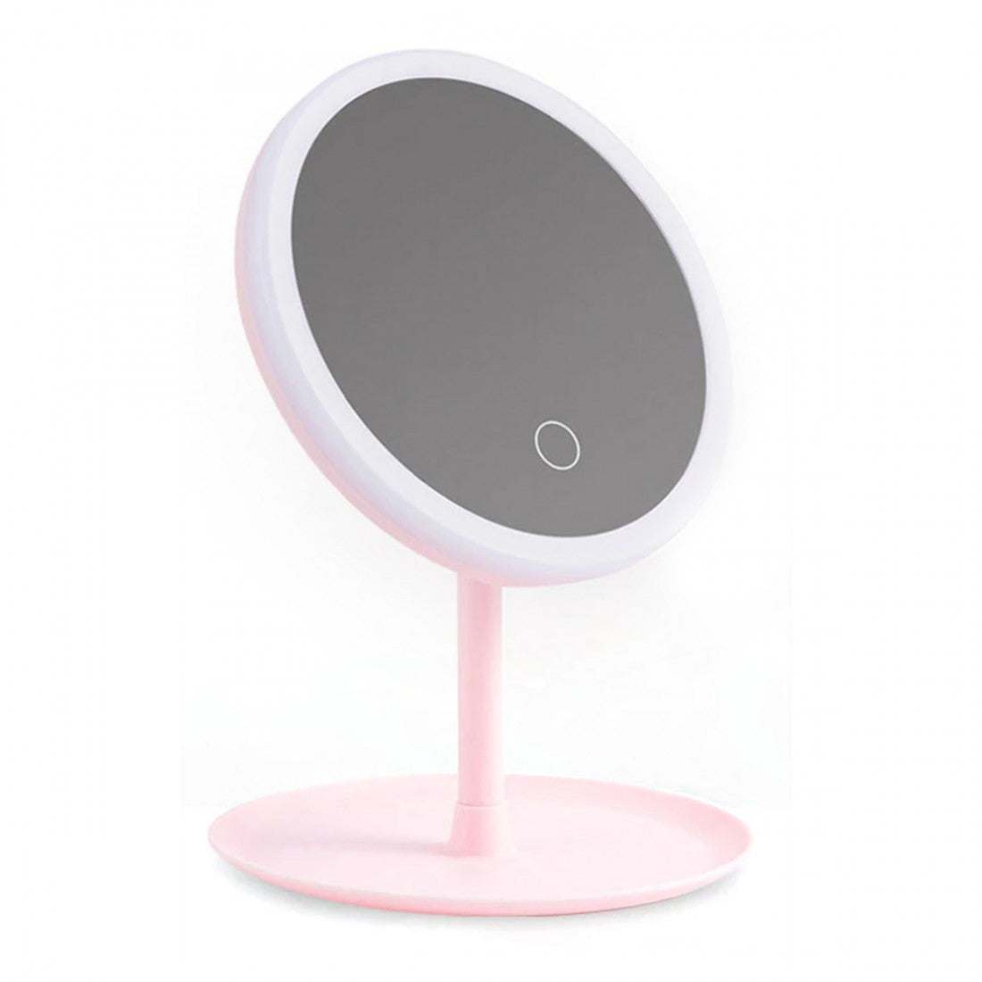 Καθρέφτης Μακιγιάζ με LED Φωτισμό & Touch Control – Ροζ